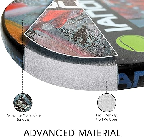 Miniatura 3 de Pala de Tenis de Playa Raqueta de Tenis de Playa Fibra de Carbono con Núcleo de Espuma de Memoria EVA Palas de Tenis de Playa