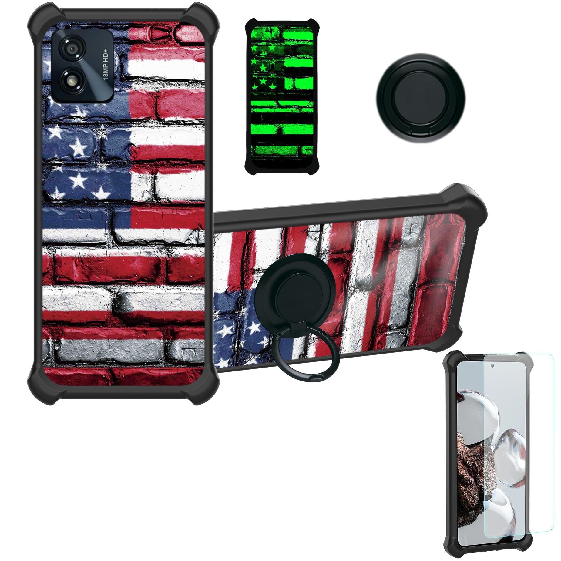 Funda Para Dialn Nova Con Protector De Pantalla 9H - Carcasa PC + Silicona, Soporte Metálico Y Aro Para Dedo