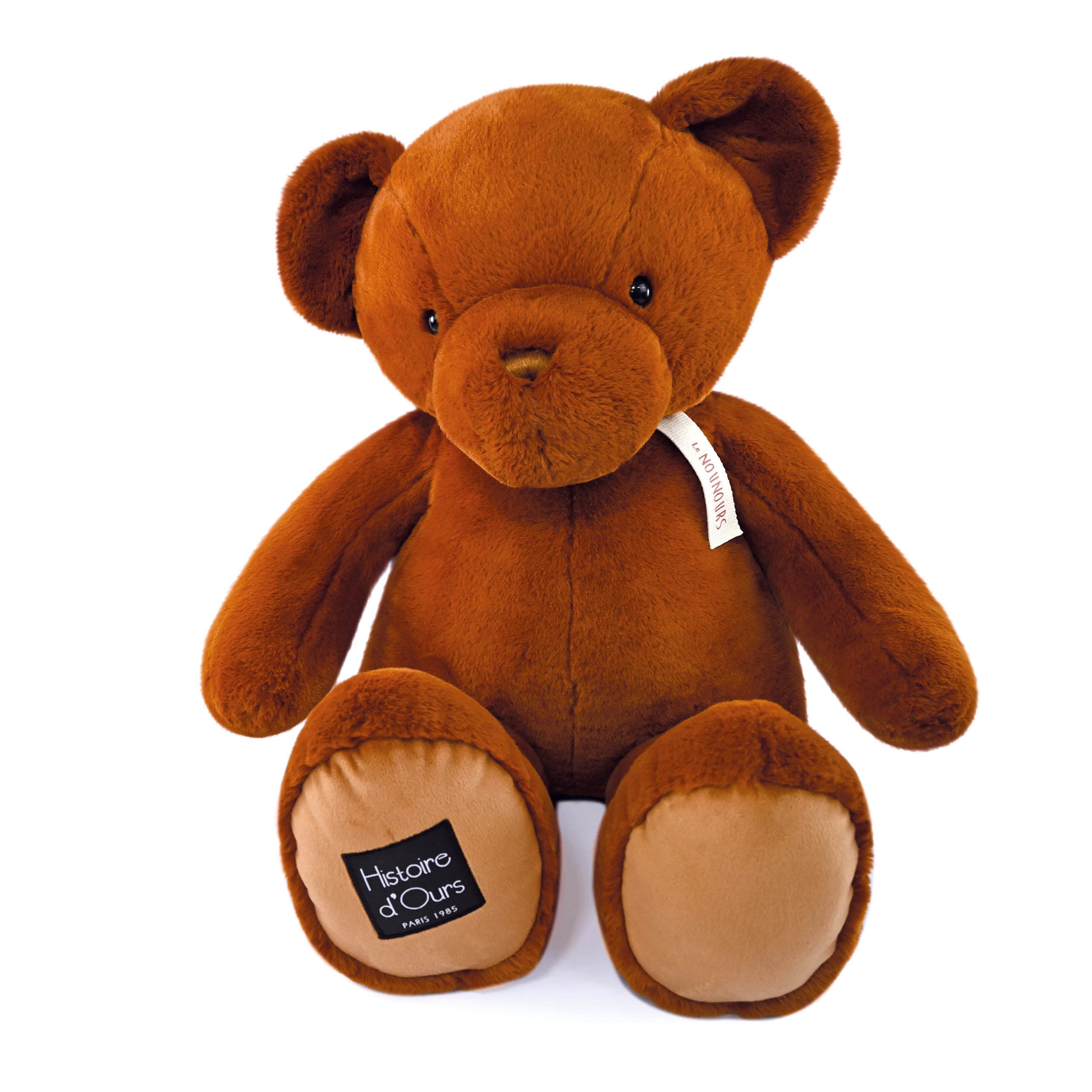Histoire d'ours - Le Teddybär, Capuccino, 75 cm, Braun – 75 cm – Geschenk zur Geburt – HO3231