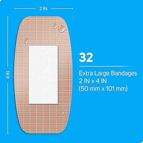 Miniatura 8 de Care Science Bandas adhesivas resistentes e impermeables, extra grandes, 32 CT  100% impermeables, protección resistente, ayuda a prevenir