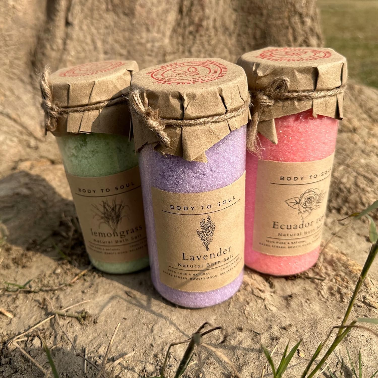combo of 3 Flavours - Bath Salt - body to soul (Rose, Lavendar, Lemongrass) each 350g - Ultimate Stress Relief, Mood Boost, and Muscle Relaxation | Unisex Spa Experience for All | 1 pcs-image-43