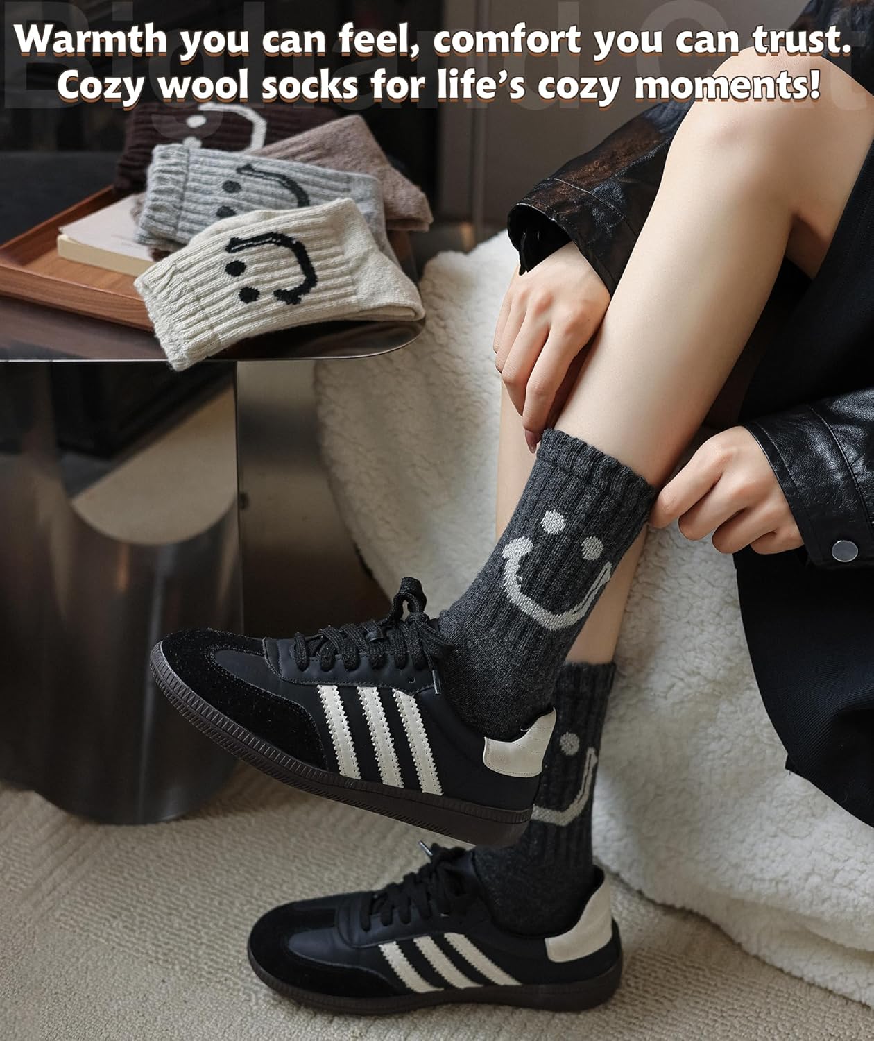 IIG Winter Warm Wool Socks for Women Original Design Trendy Boot Socks Ideal Gift - Image 4