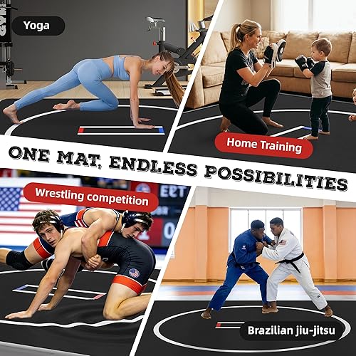 Miniatura 5 de Alfombrilla inflable de lucha libre de 10 x 10 x 4 pulgadas para el hogar, tapete de PVC para niños y familia, alfombrillas BJJ para entrenamiento