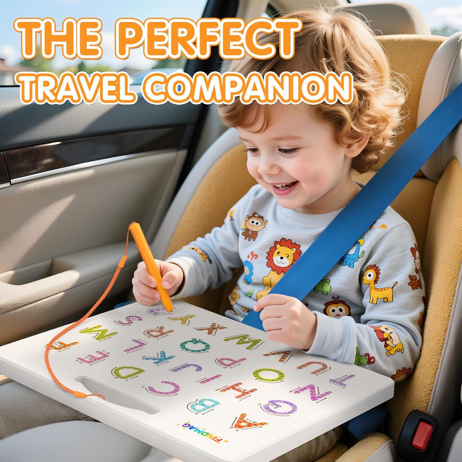 FINDMAG Magnetic Letter Board, Double Sided Alphabet Magnets Tracing Board for Toddlers, Uppercase & Lowercase ABC Boards for Learning Practice, Handwriting, Preschool Educational Gifts for Children - Image 5