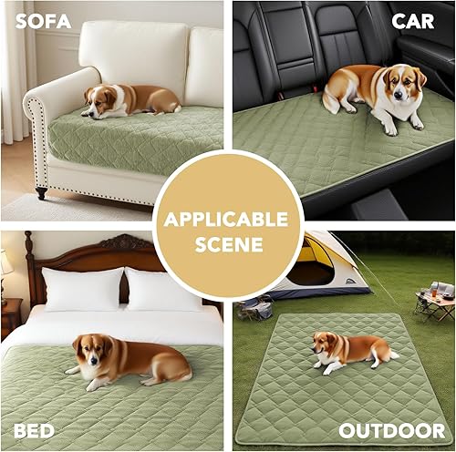 Miniatura 6 de H.VERSAILTEX Funda de felpilla para sofá de 2 cojines, antideslizante, lavable, con correa, funda protectora suave para perros, gatos, niños (36 x