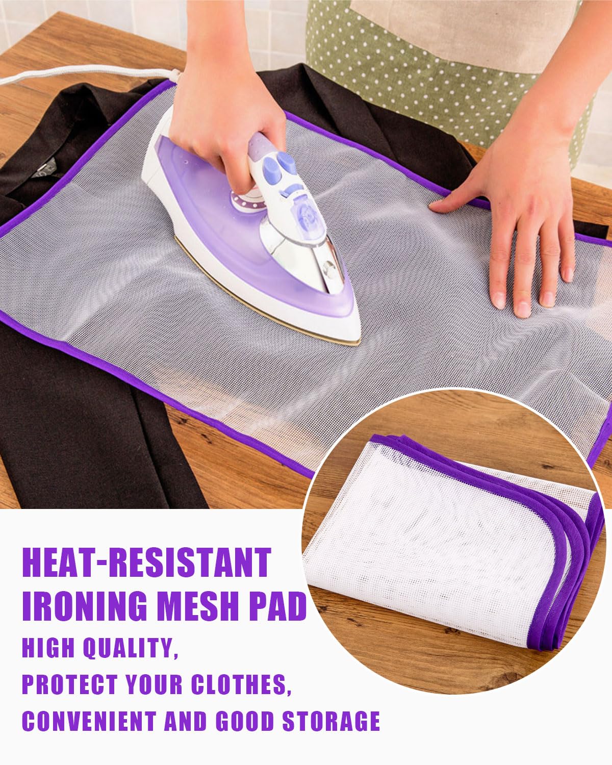 4 Piezas Alfombra de Malla para Planchar,Protege Tejidos Sensibles,Tela de Malla para Planchar,Manta de Tela para Planchar Resistente al Calor hasta 200°C,Apta para Plancha de Vapor 40 * 60cm