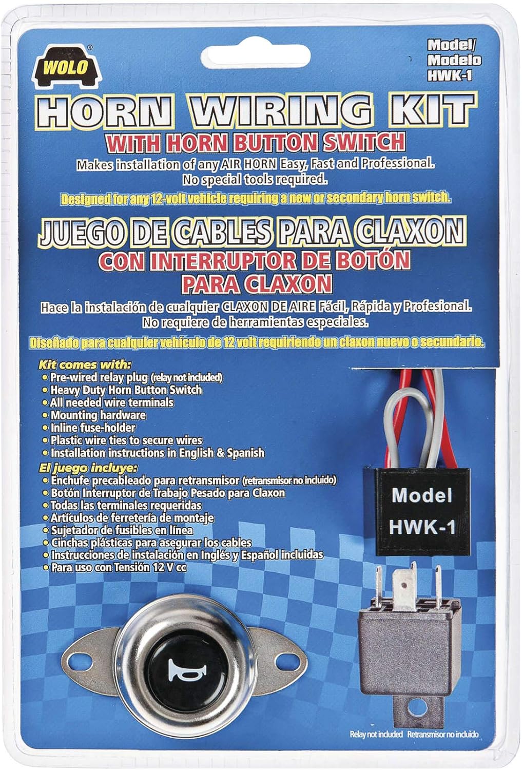 Wolo Wolo Horn Wiring Kit W/Button Hwk-1 New