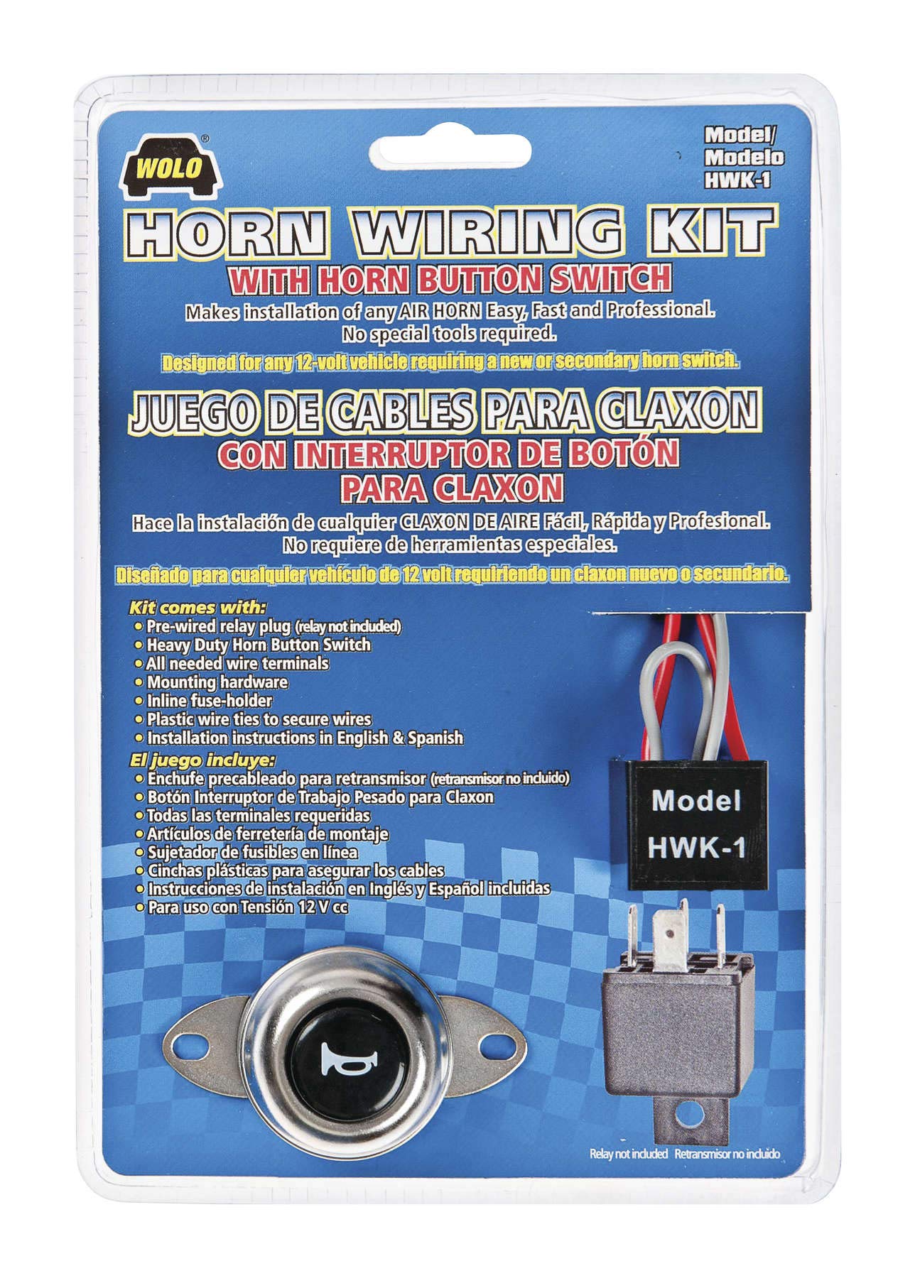 Wolo Wolo Horn Wiring Kit W/Button Hwk-1 New