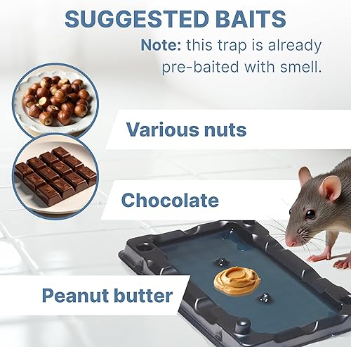 Miniatura 7 de Trampas adhesivas de pegamento para ratones e insectos, paquete de 16 bandejas de plástico de pegamento resistente, trampas adhesivas perfumadas,