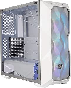 Cooler Master MasterBox TD500 Mesh - ARGB PC Case with Tessellated Mesh, 3 x 120mm Pre-Installed Fans, CrystallineGlass Side Panel, Flexible Air Flow Configurations - White