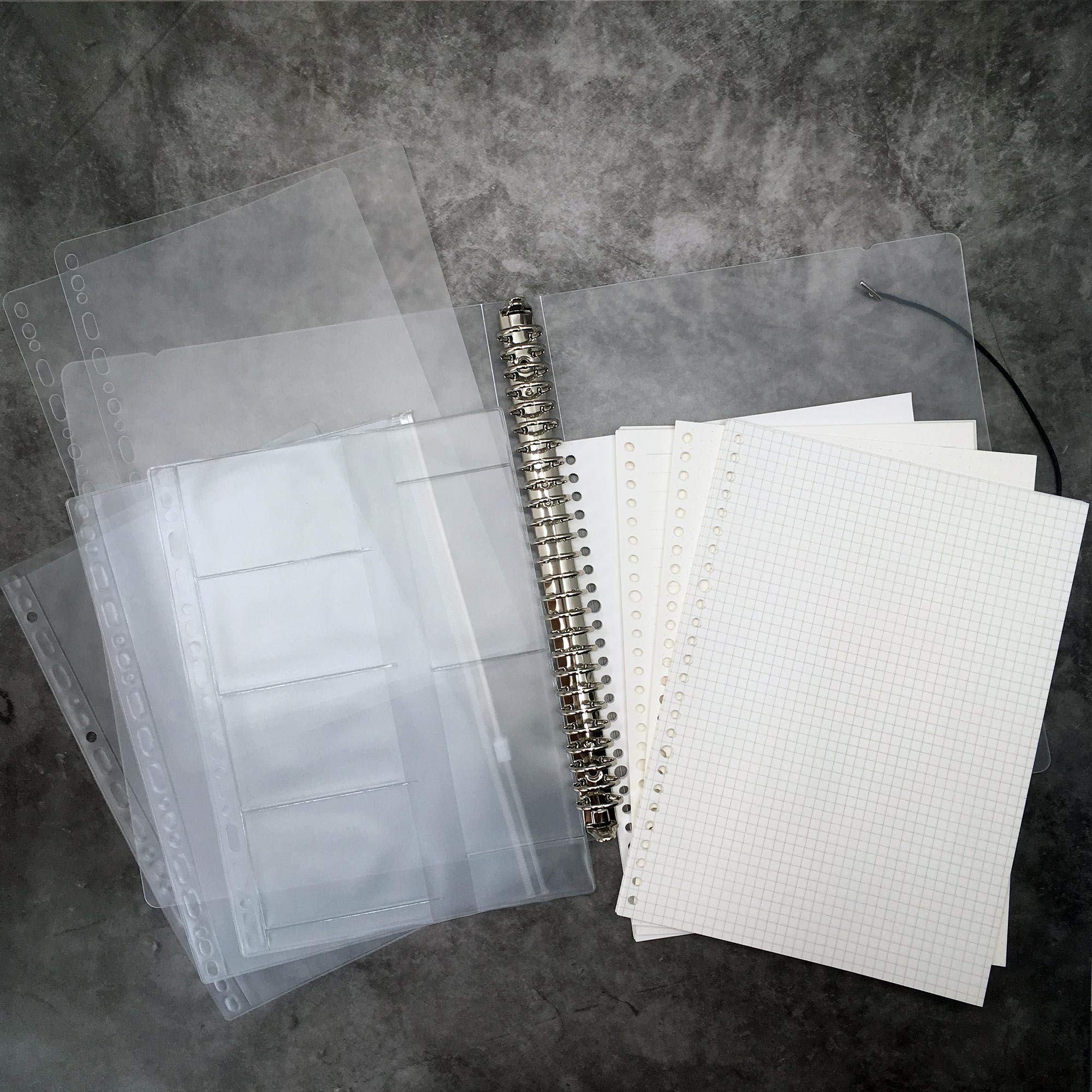 Zelten Refills/Loose Leaves for B5 Cover Ring Binder/Personal Organiser/Planner(B5 26 Holes, Cover with Pages and Pouches Set) โ image 1