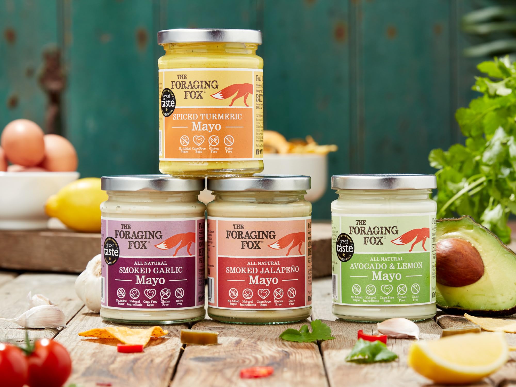 The Foraging Fox | Ohne Zuckerzusatz Glutenfrei Gewürzte Kurkuma Mayo, 6 x 240 g
