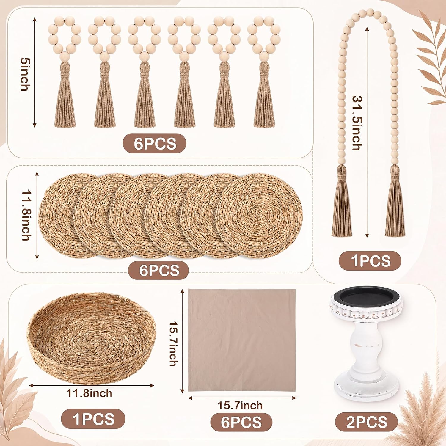Sintuff Boho Picnic Set for 6, 2 In1 Waterproof Blanket with Pillows