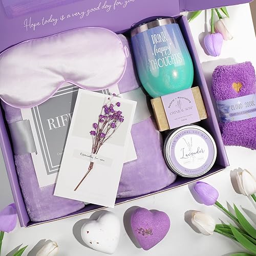 Miniatura 16 de Regalos para mujeres, paquete de cuidado, cesta de regalo para relajarse, spa, regalos de cuidado personal, manta de condolencias después de una Gris