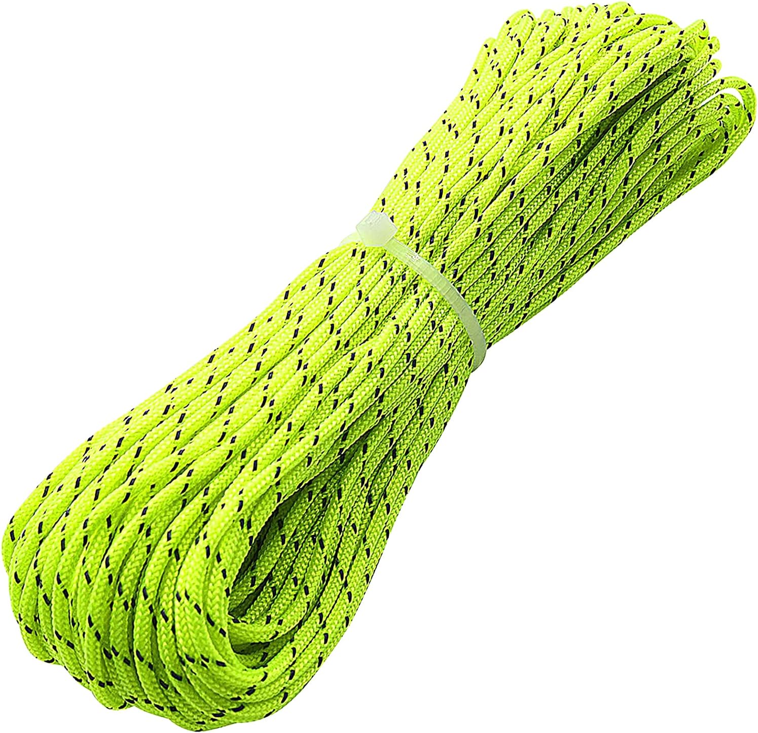 1.8mm Fluorescent Reflective Guyline Tent Rope Camping Cord Paracord 65 Feet (Green, 20m)