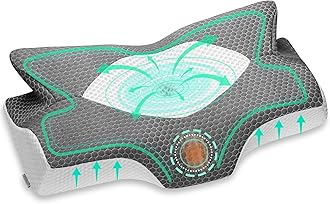 Elviros Cervical Memory Foam Contour Pillows for Neck and Shoulder Pain, Ergonomic Orthopedic Sleeping Support Pillow for Side Sleepers, Back and Stomach Sleepers (Dark Grey)