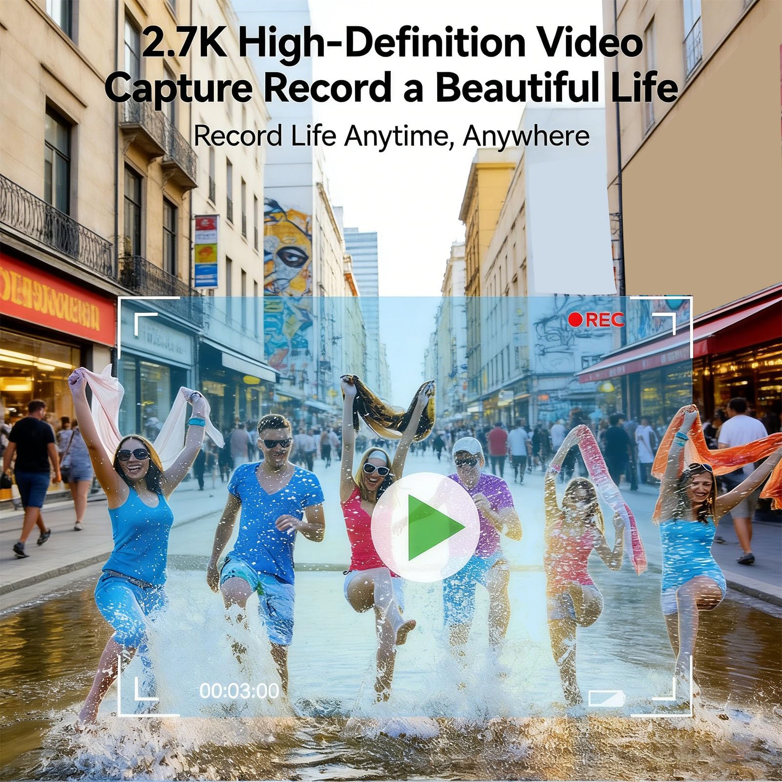 4K-Unterwasserkamera, 64-MP-Foto, 120 Minuten Betriebszeit, 128 GB Speicher, Vorder- und Rückbildschirm, ABS-Material, 16-Fach-Zoomkamera Zum Schnorcheln