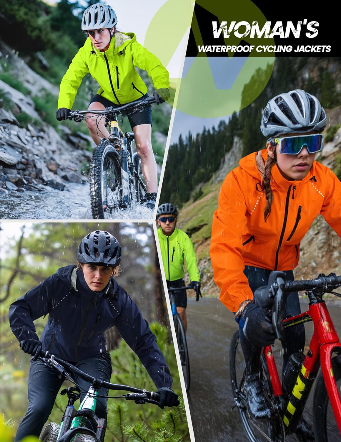 Nepest Womens Cycling Rain Jackets Lightweight Waterproof Biking Running Windbreaker UPF 50+ Reflective Packable Hooded - Image 7