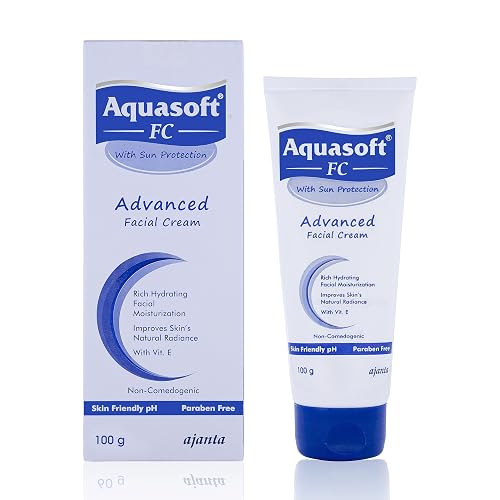 Aquasoft FC Cream 100gm – Moisturiser for deep hydration & radiance with Aquaxyl & Vitamin E. Lightweight, non-greasy, paraben-free daily face cream for acne-prone skin.