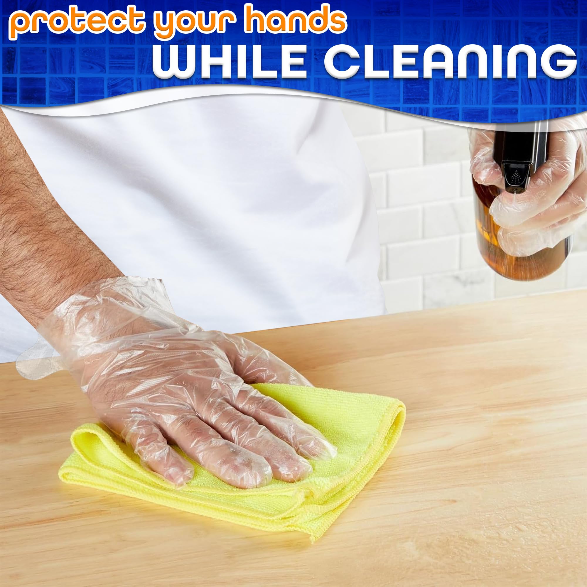200 guantes de parafina para manos, ligeros, desechables, transparentes, a prueba de fugas, guantes universales de cera de parafina de plástico para manos, suaves, fáciles de usar para cocinar, comer 5