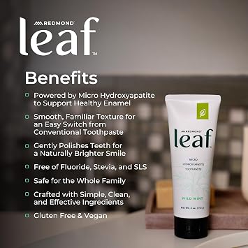 REDMOND Leaf Micro Hydroxyapatite Toothpaste Tube (Wild Mint)