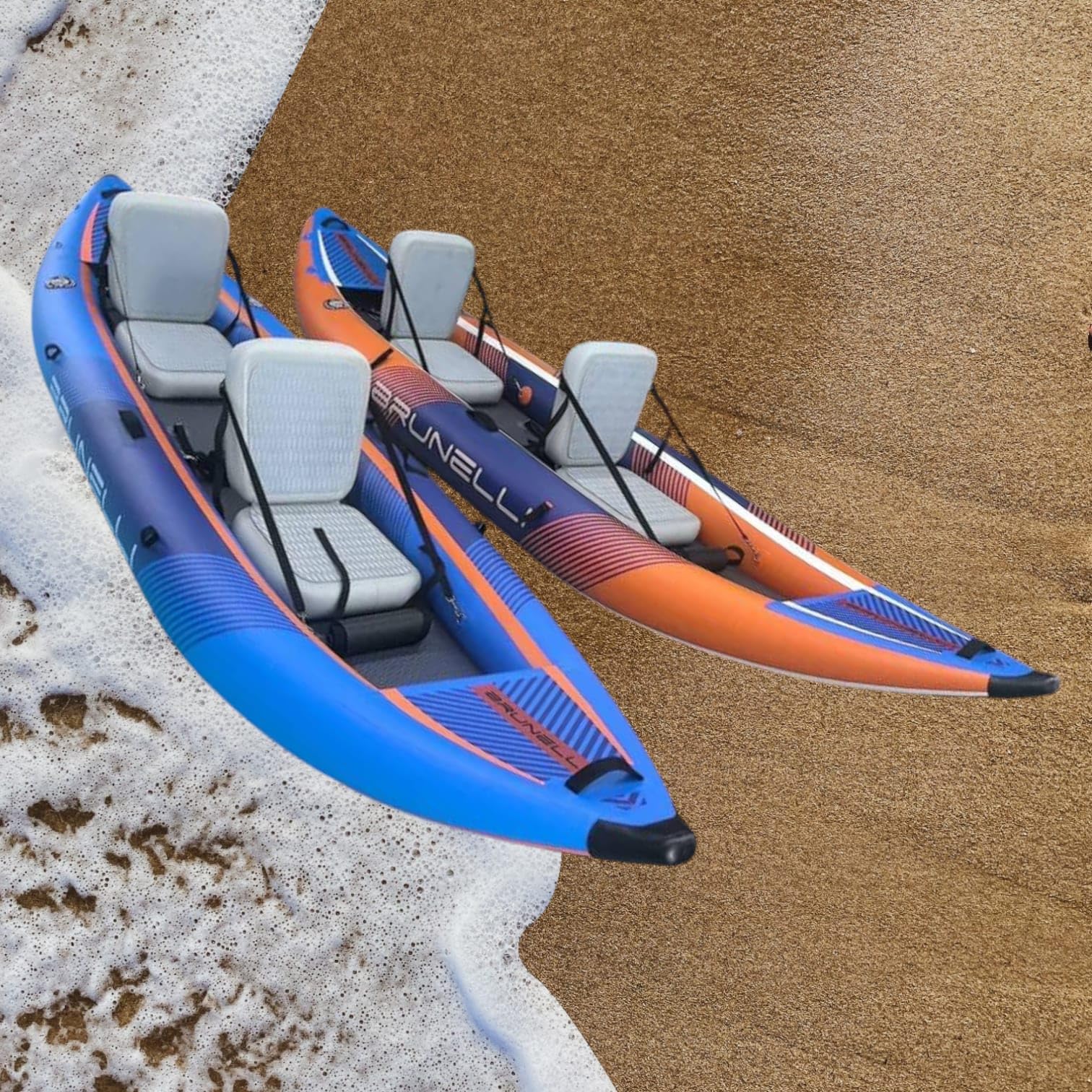 Brunelli Drop-Stitch Kajaksitz aufblasbar iSUP Abnehmbarer Paddle-Board-Sitz Kajak-Sitz Boots-Paddle-Board-Sitz Ergonomisch Komfort Verstellbarer