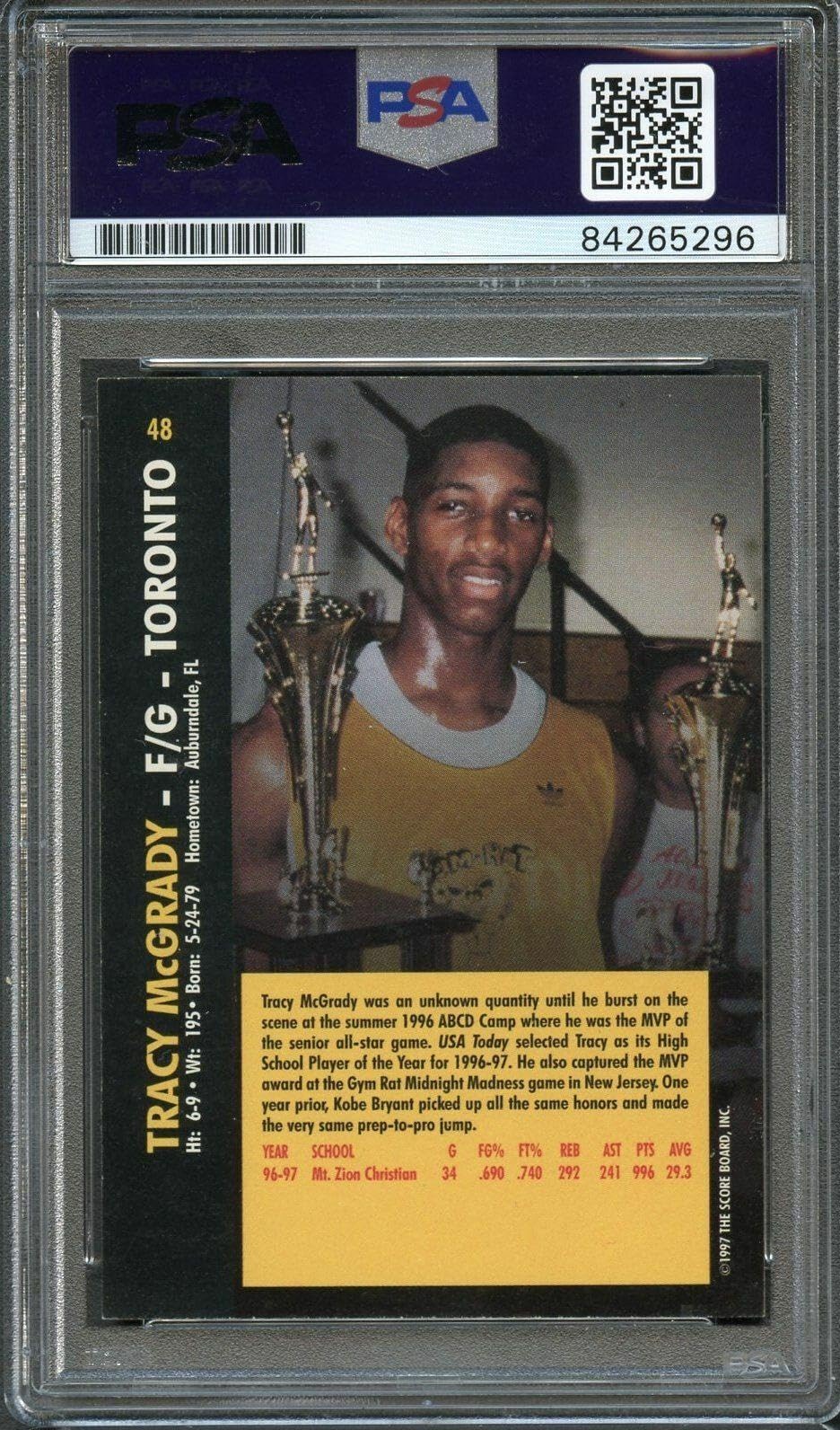 Amazon.com: 1997 Score Board #48 Tracy McGrady Signed Card AUTO
