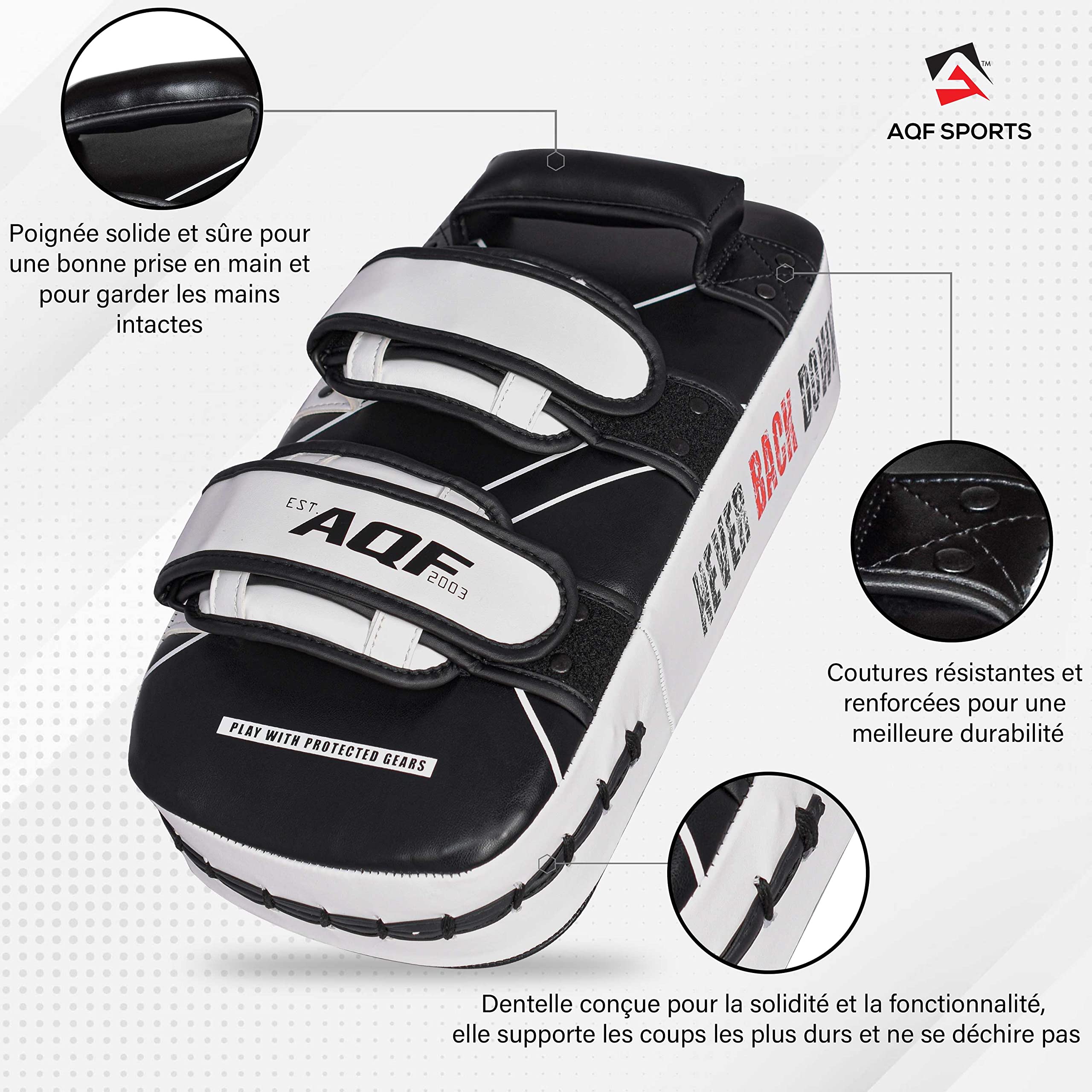 AQF Bouclier De Boxe Coussin De Bras Courbé pour Coups Thai Kick Boxing Focus Muay Gant De Protection pour Coups De Poings MMA