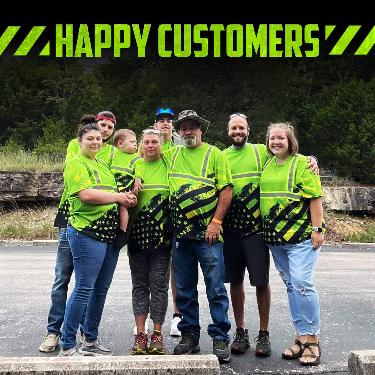 US Flag High Visibility Shirt Custom Name Reflective Safety Workwear Runners, Walkers - Image 2