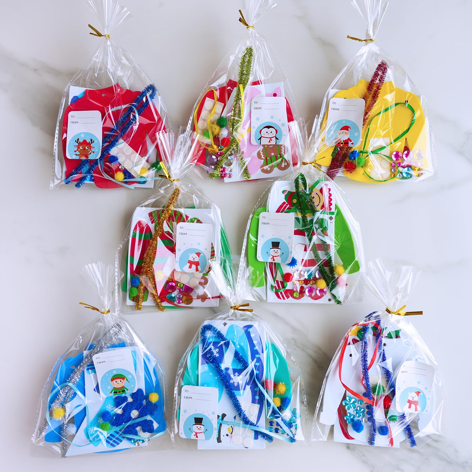Winlyn 24 juegos de manualidades de Navidad, manualidades de invierno, adornos de suéter feo, decoraciones festivas, calcomanías de espuma para niños, vacaciones, hogar, aula, actividades artísticas,