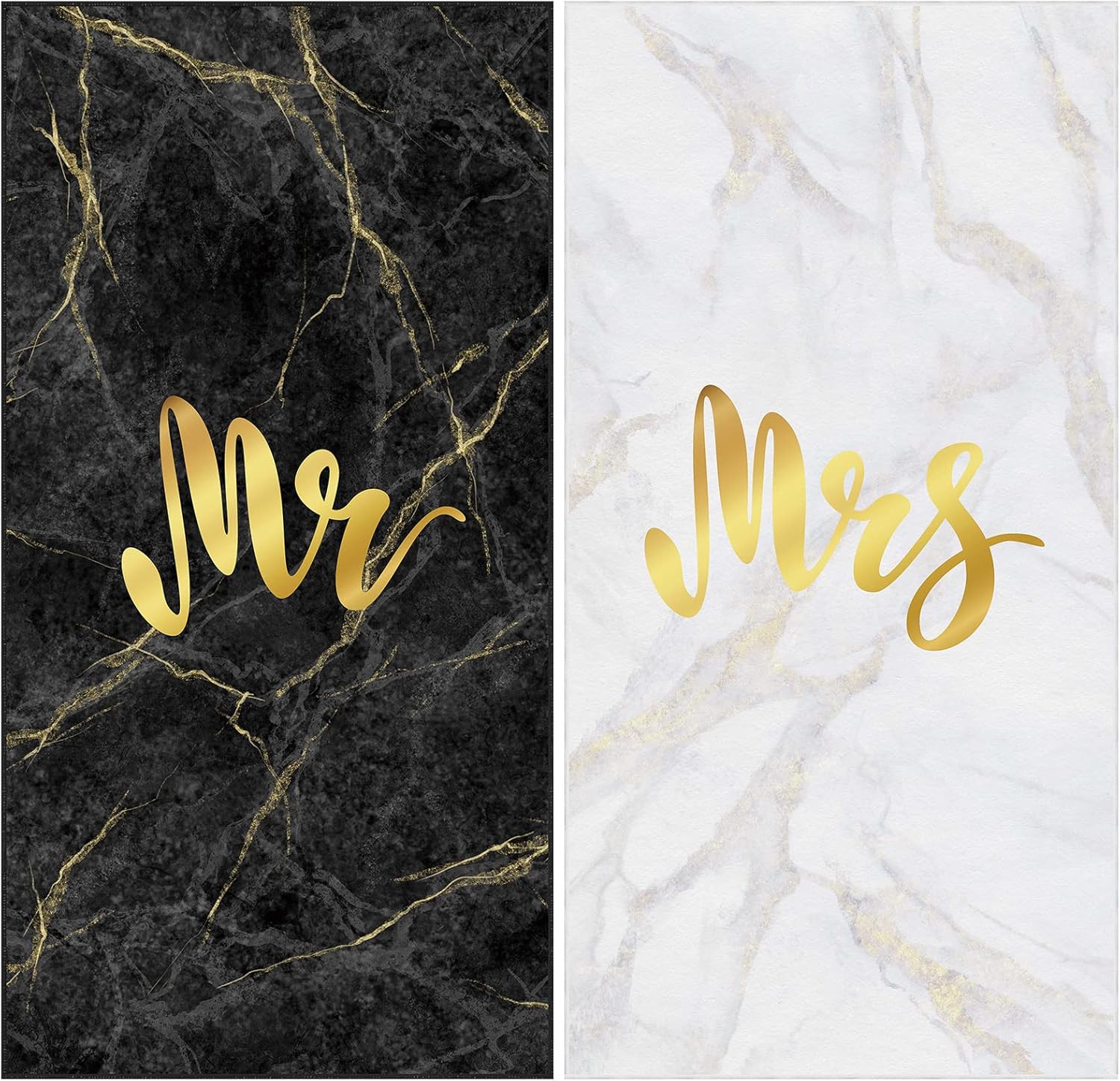 Redbaker 2 Pcs Mr and Mrs Beach Towels Wedding Beach Towels