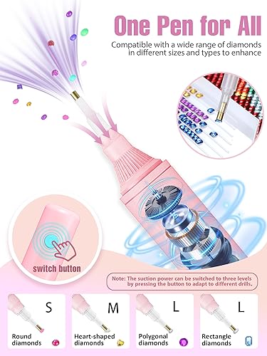 Miniatura 3 de Bolígrafo eléctrico de pintura artística de diamante, accesorios y herramientas de arte de diamante, batería recargable, absorción automática al