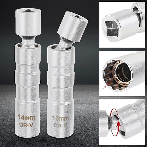 Miniatura 7 de BELEY Enchufe de bujía giratorio magnético de 0.551 in y 0.630 in, pared delgada giratoria magnética de 38 pulgadas, herramienta de extracción de