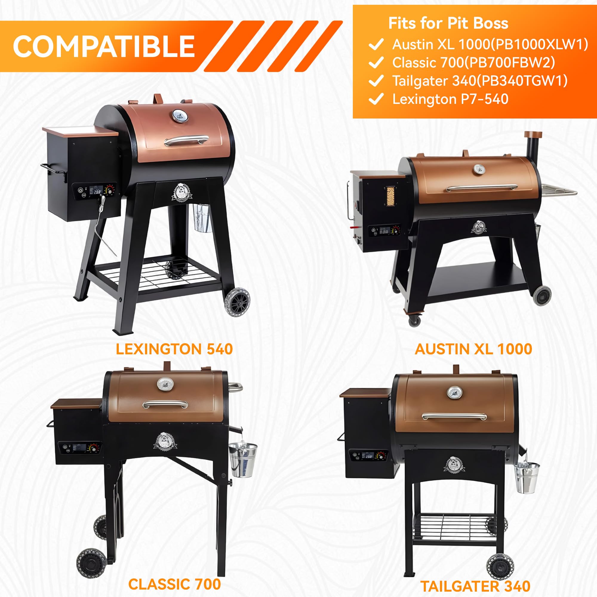 Pantalla LCD de termostato digital compatible con Pit Boss Wood Pellet Grill/Smoker Pit Boss Accesorios Termómetro Austin XL Partes Tablero de control de piezas Sondas de carne de repuesto, sensor de