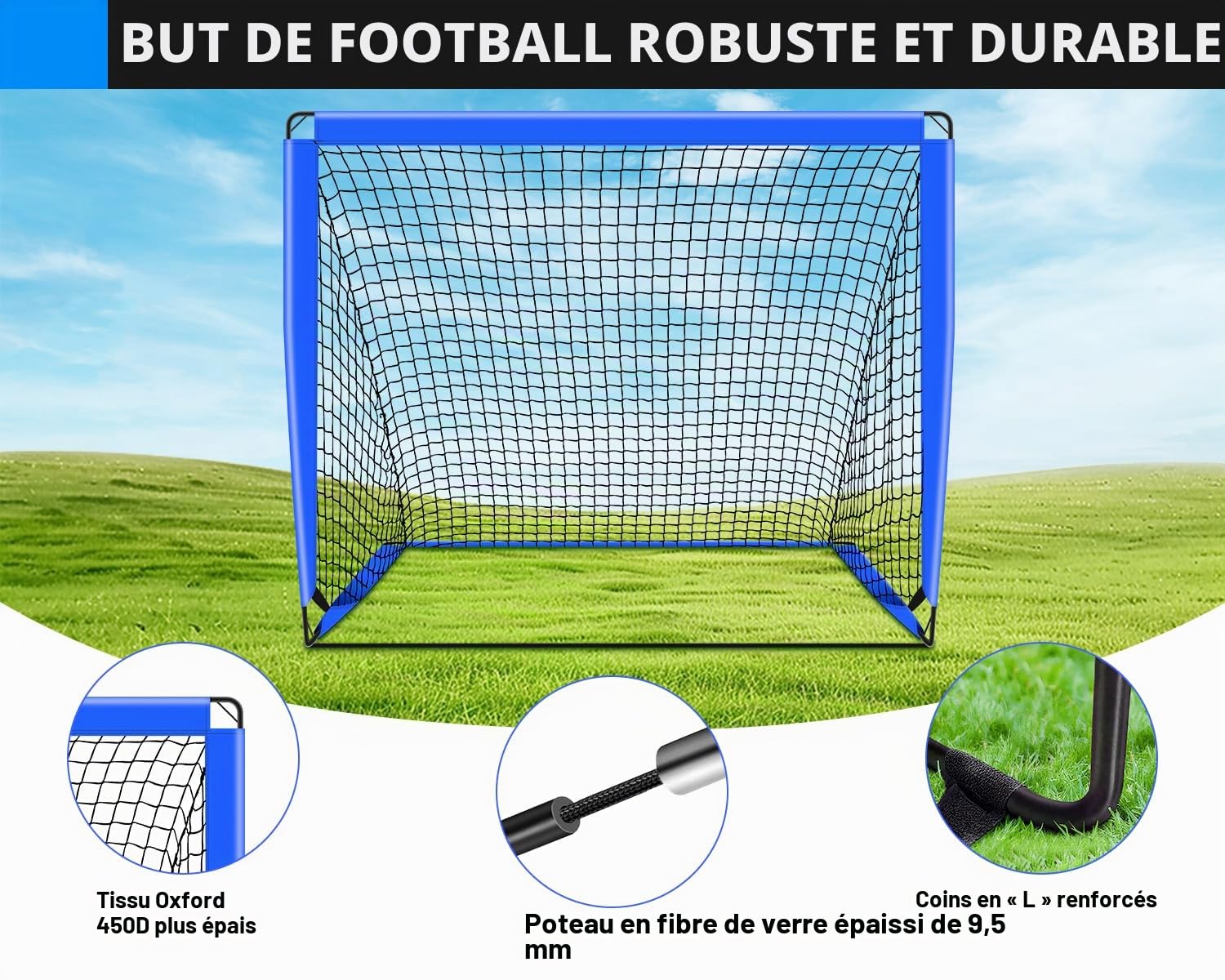 But de football 2 en 1 pour le jardin des enfants, avec filet