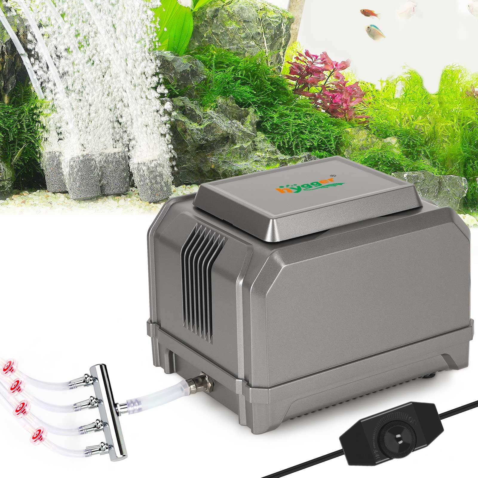 hygger Aquarium Air Pump 10W/15W 0.025Mpa/0.03Mpa Powerful