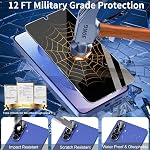 3 Pack Protection de l'écran de confidentialité pour Samsung Galaxy S26 Verre trempé + 2 Protecteur d'objectif de Pack Camera, Vrai 25°Anti Spy, 9H+ Dureté, Déverrouillage de l'empreinte digitale, sans bulles 6.3 1 cm