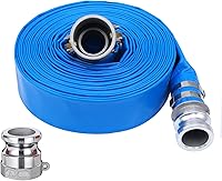 Vista 14 de Manguera de descarga plana de PVC de 1 pulgada x 50 pies con accesorios de aluminio Camlock C y E, montaje de bloqueo de leva, conjunto de manguera