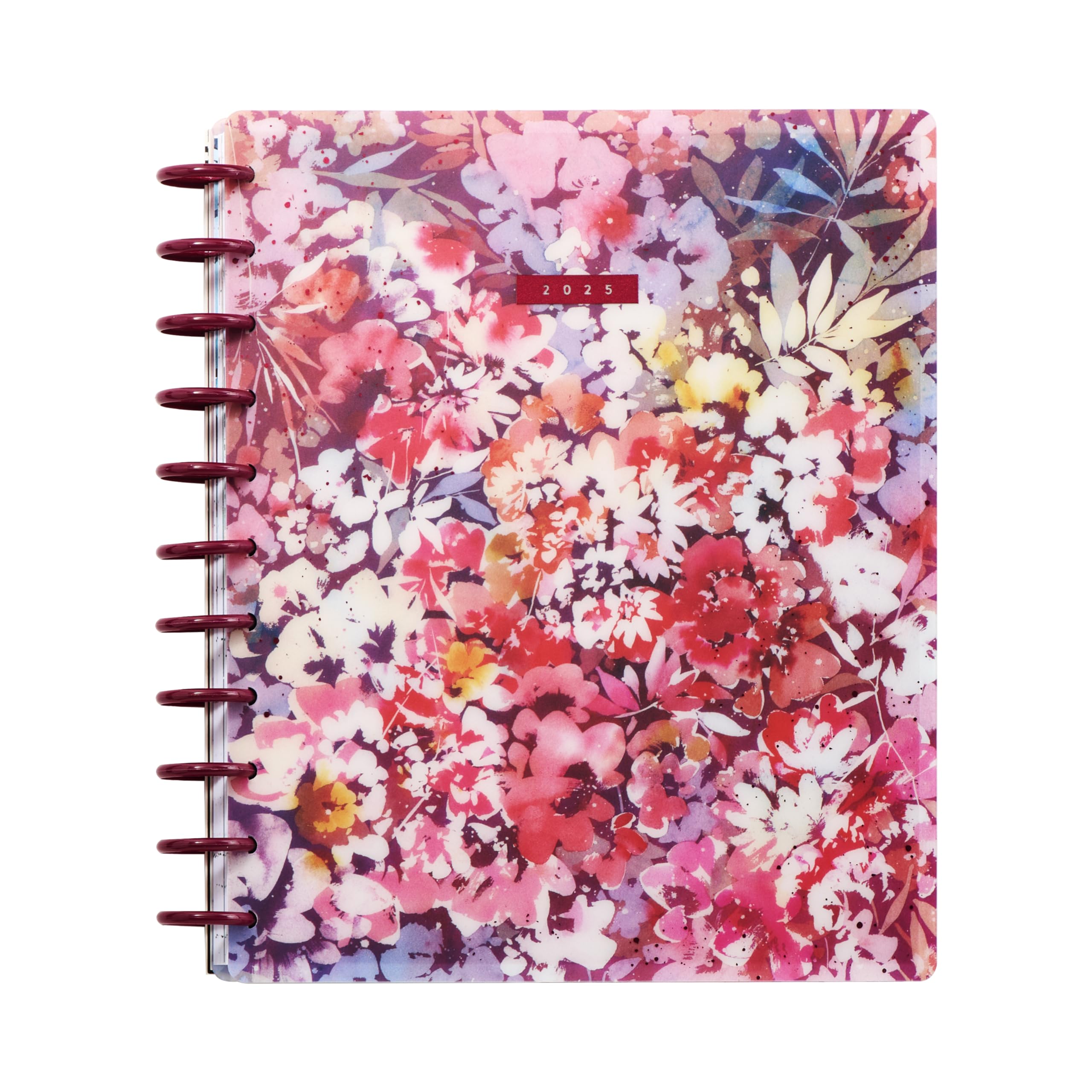 Happy Planner Disc-Bound 12-Month Planner, Jan-Dec 2025 Daily, Weekly, and Monthly Planner, Big Size, Horizontal Layout, Serene Garden, 72 Pages, 12 Dividers, 2 Sticker Sheets, 8.5" x 11"