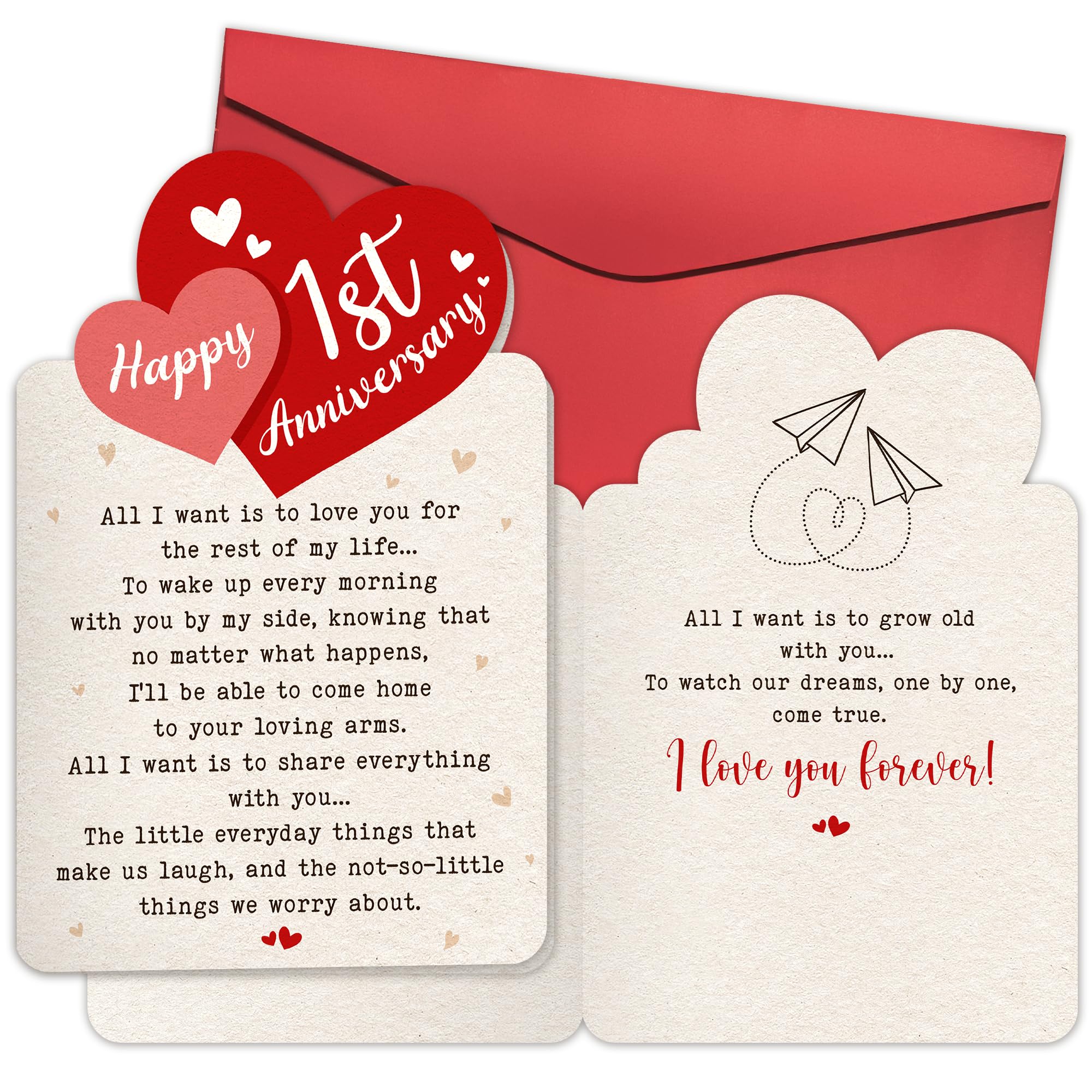HUNIGIFT Happy 1st Anniversary Card