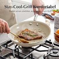 Set de tigăi antiaderente cu înveliș ceramic Redchef 20, 24, 28 cm, pentru inducție și toate tipurile de plite, fără PTFE, PFAS, PFOA, bej 7
