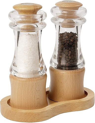 Miniatura 2 de T&G 12683 Hevea - Protector de mesa de comedor y doble molinillo de 6.3 x 3.5 x 0.6in