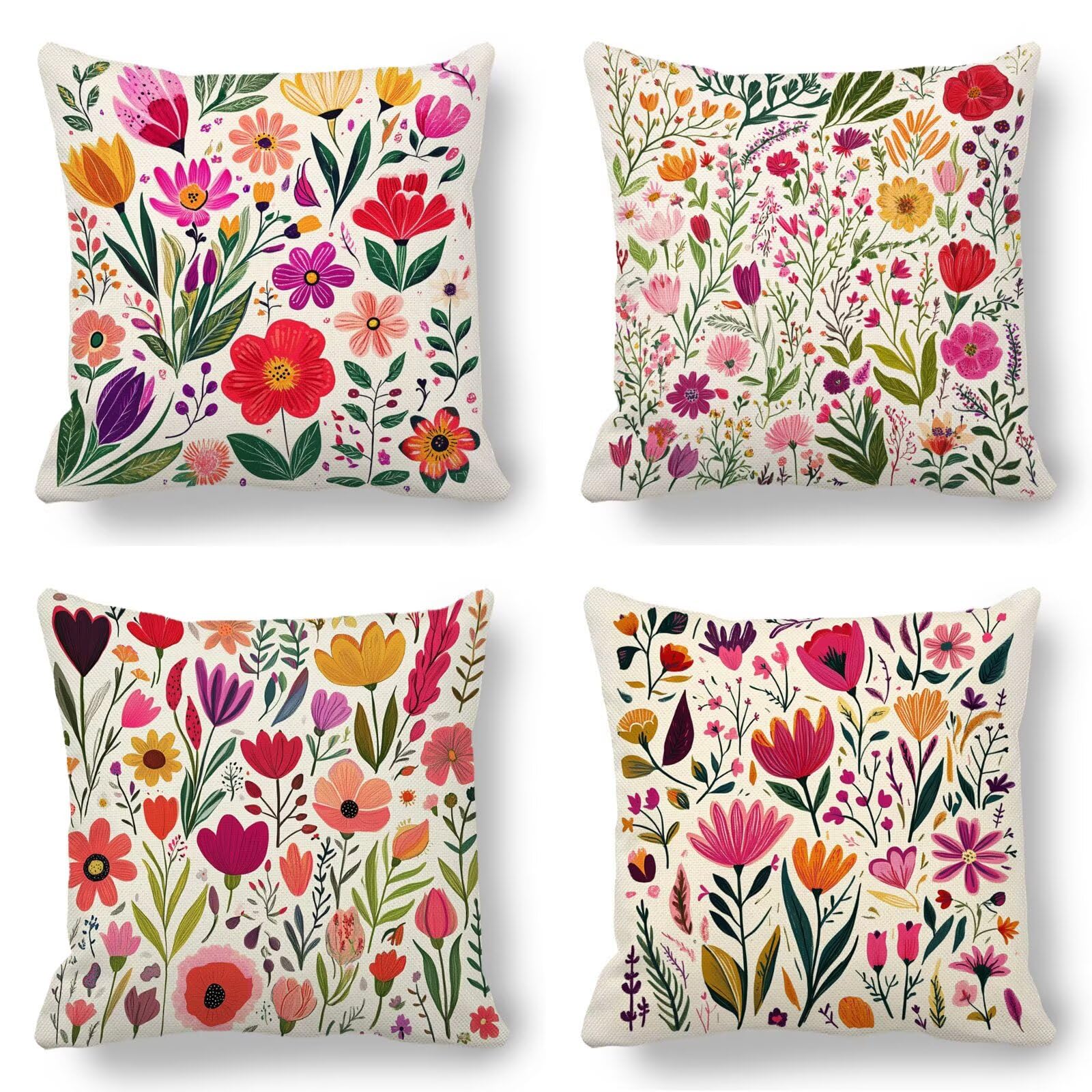 Housses de coussin 40x40 cm extérieur imperméables en lin avec fermeture éclair invisible