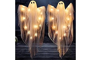 Joyin's Halloween Decor: 2Pcs 35.5” Light-Up Hanging Ghosts