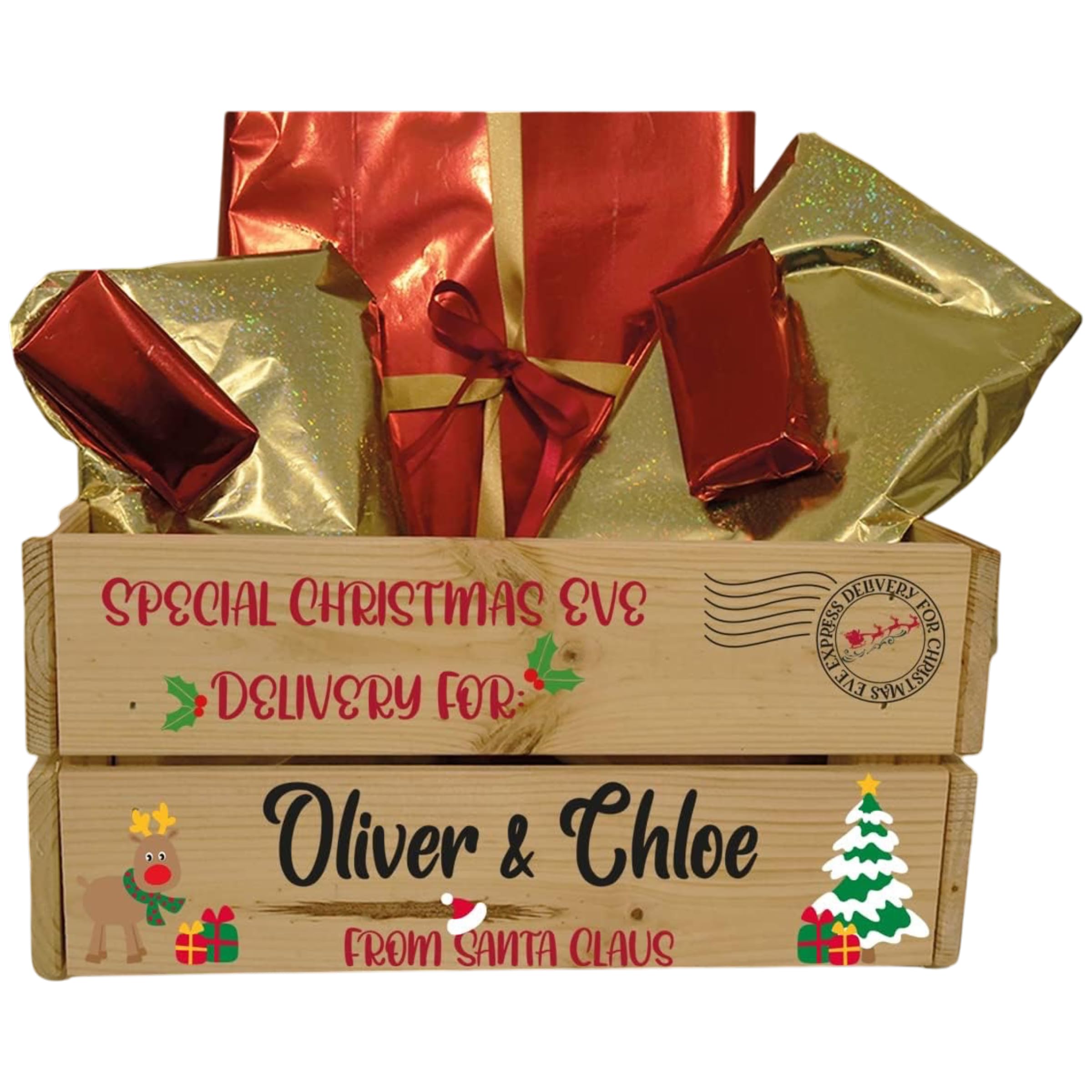 Ellie Charles Personalised Christmas Eve Crate, North Pole Delivery Box — image 1