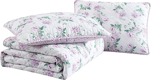 Miniatura 4 de Betsey Johnson - Juego de edredón tamaño Queen acogedor juego de ropa de cama reversible de microfibra cepillada decoración casual para todas las