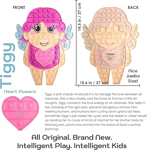 Miniatura 3 de Swop its Tiggy - Juguete sensorial de burbujas para apretar y aliviar la ansiedad y el estrés con corazón que brilla en la oscuridad juguete