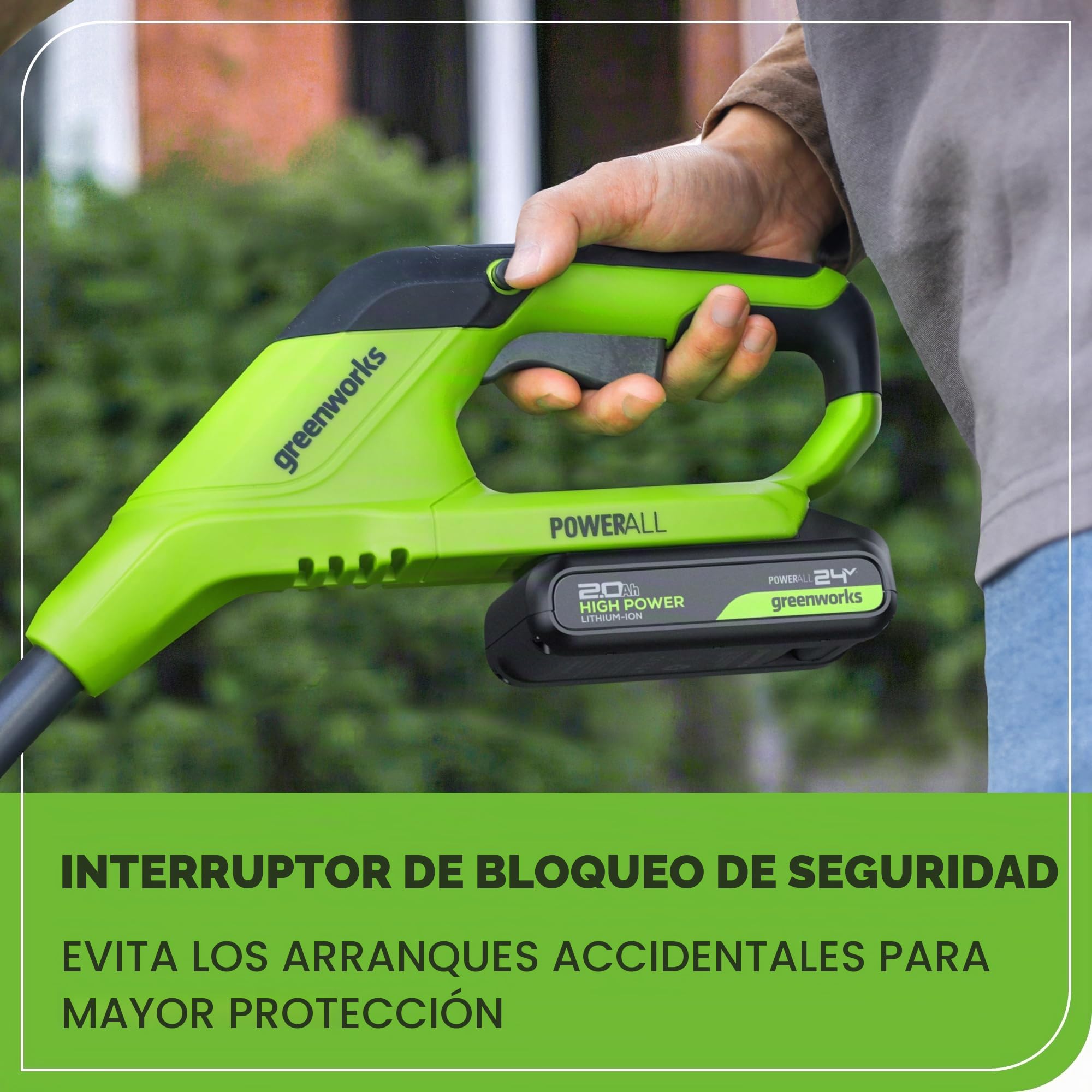 Greenworks 24V desbrozadora bateria para Jardines pequeños y medianos, 25 cm de Ancho de Corte, Incluye 20 Cuchillas de plástico para Clientes con batería de 2.0 Ah y Cargador