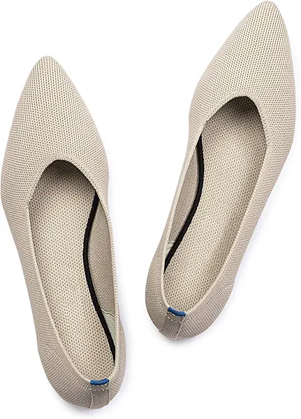 Frank Mully Womens Pointed Toe Flats Knit Dress Shoes Comfort Women Shoes Slip On Shoes for Woman Classic Softable Shoes Low Wedge