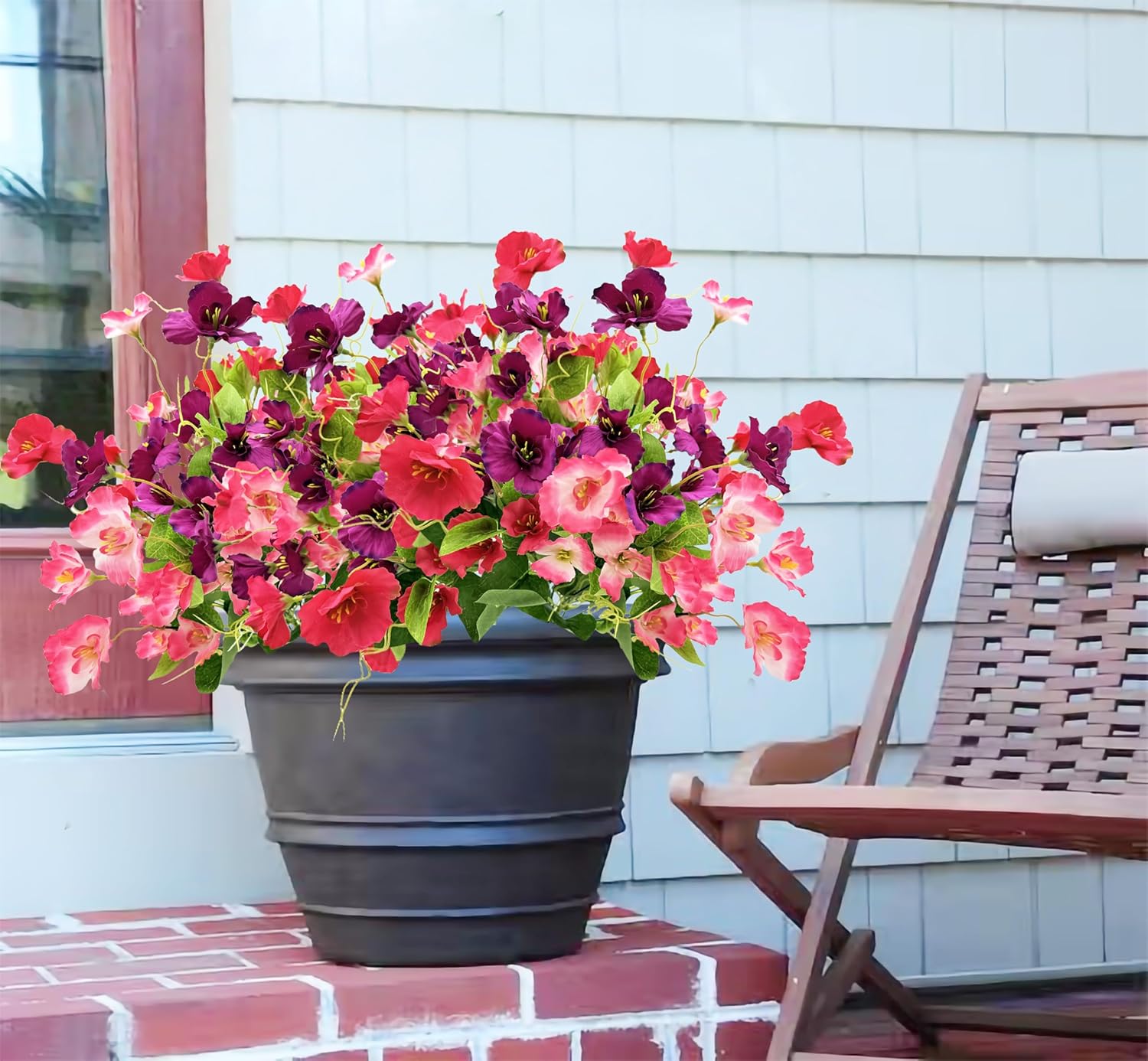 3pcs Artificial Hibiscus Spring Summer Decor Realistic UV Resistant Silk Hibiscus Flowers Artificial Tropical Flowers for Outdoors for Outside Planter Front Door Porch Patio Table Vase Decor. - Image 3